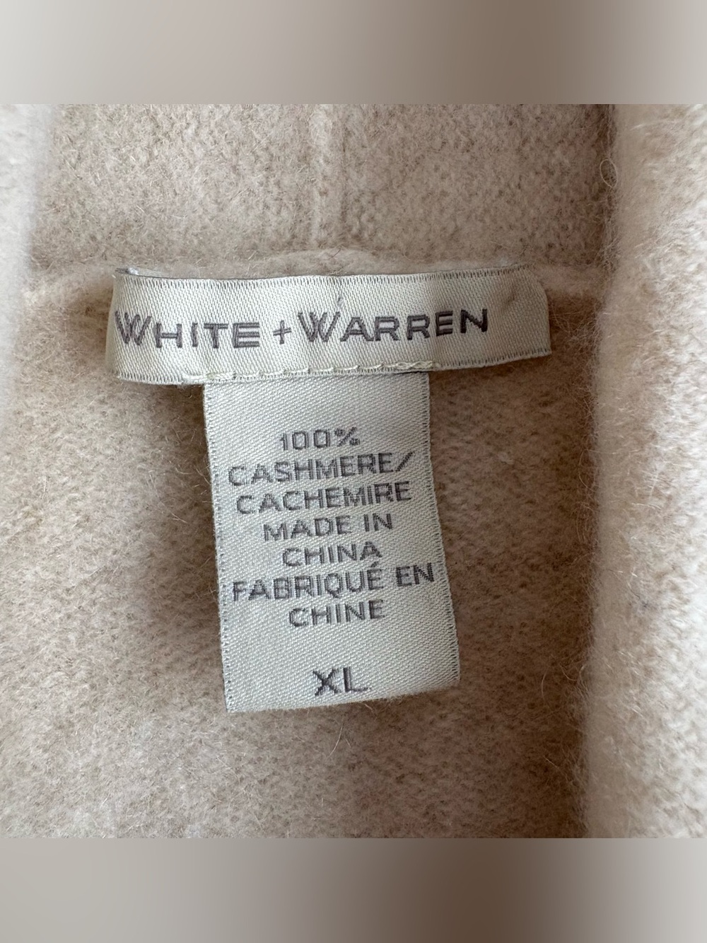 White + Warren Cream 100% Cashmere Solid Open Cardigan Women’s XL - Picture 2 of 3